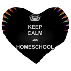 Keepcalmhomeschool Large 19  Premium Heart Shape Cushions by athenastemple