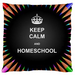 Keepcalmhomeschool Large Flano Cushion Case (one Side) by athenastemple