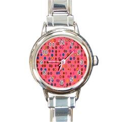 Circles Abstract Circle Colors Round Italian Charm Watch