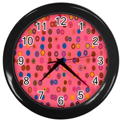 Circles Abstract Circle Colors Wall Clocks (black) by Nexatart