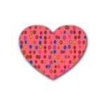 Circles Abstract Circle Colors Heart Coaster (4 pack)  Front