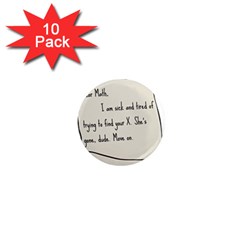 Mathx 1  Mini Magnet (10 Pack) 