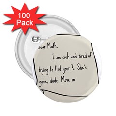 Mathx 2 25  Buttons (100 Pack) 