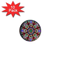 Church Window Window Rosette 1  Mini Buttons (10 Pack)  by Nexatart