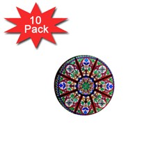 Church Window Window Rosette 1  Mini Magnet (10 Pack)  by Nexatart