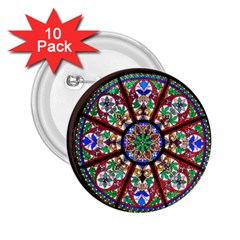 Church Window Window Rosette 2 25  Buttons (10 Pack)  by Nexatart