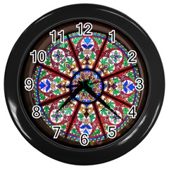 Church Window Window Rosette Wall Clocks (black) by Nexatart