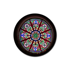 Church Window Window Rosette Rubber Coaster (round)  by Nexatart