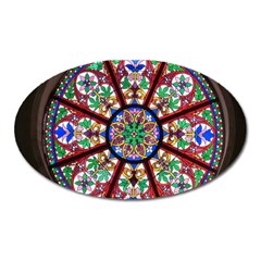 Church Window Window Rosette Oval Magnet by Nexatart