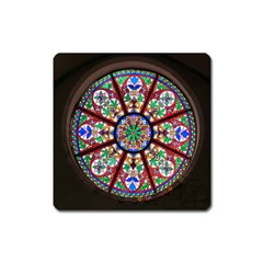 Church Window Window Rosette Square Magnet by Nexatart