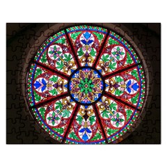 Church Window Window Rosette Rectangular Jigsaw Puzzl by Nexatart