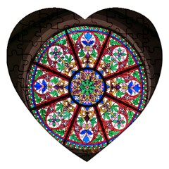 Church Window Window Rosette Jigsaw Puzzle (heart) by Nexatart