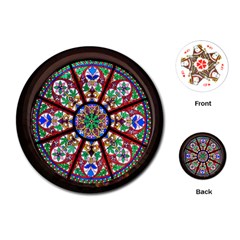 Church Window Window Rosette Playing Cards (round) 