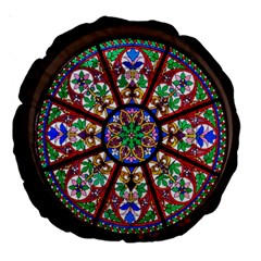 Church Window Window Rosette Large 18  Premium Round Cushions by Nexatart