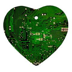 Circuit Board Ornament (heart) by Nexatart