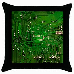 Circuit Board Throw Pillow Case (black)