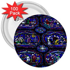 Church Window Canterbury 3  Buttons (100 Pack)  by Nexatart