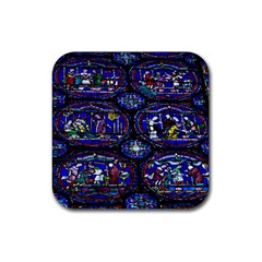 Church Window Canterbury Rubber Coaster (square)  by Nexatart