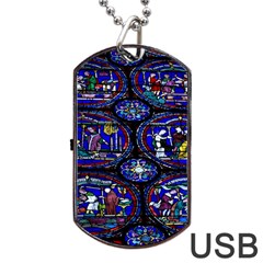 Church Window Canterbury Dog Tag Usb Flash (one Side) by Nexatart