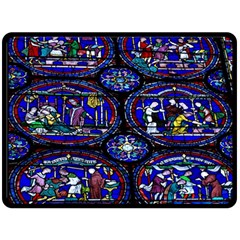 Church Window Canterbury Double Sided Fleece Blanket (large)  by Nexatart