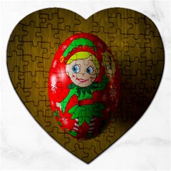 Christmas Wreath Ball Decoration Jigsaw Puzzle (heart) by Nexatart