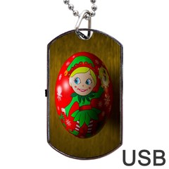 Christmas Wreath Ball Decoration Dog Tag Usb Flash (one Side) by Nexatart