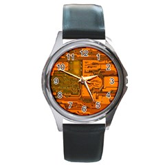 Circuit Round Metal Watch by Nexatart