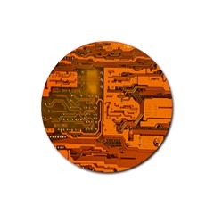 Circuit Rubber Coaster (round)  by Nexatart