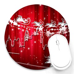 City Nicholas Reindeer View Round Mousepads by Nexatart