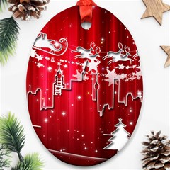 City Nicholas Reindeer View Ornament (oval) by Nexatart