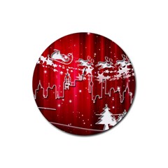 City Nicholas Reindeer View Rubber Coaster (round)  by Nexatart