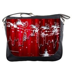 City Nicholas Reindeer View Messenger Bags by Nexatart