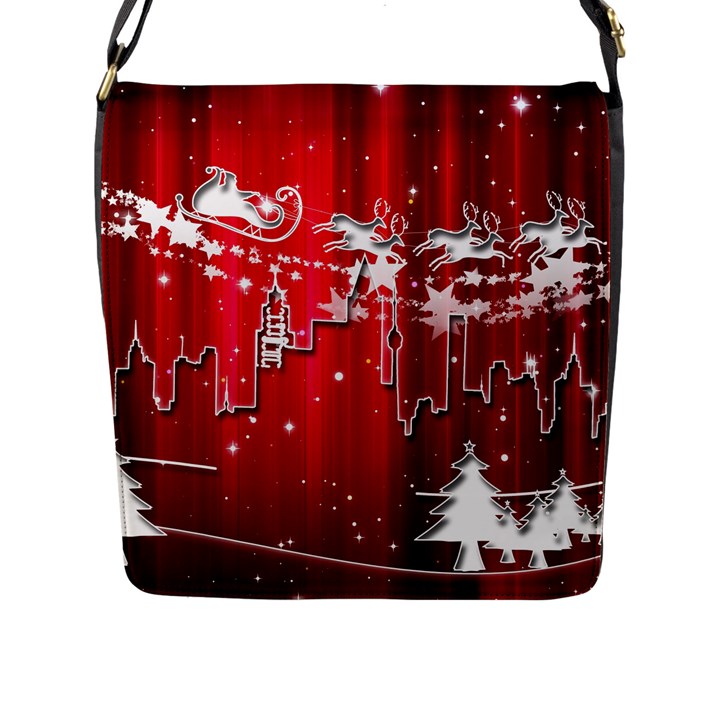 City Nicholas Reindeer View Flap Messenger Bag (L) 