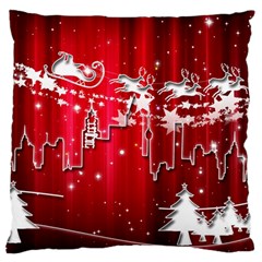 City Nicholas Reindeer View Large Flano Cushion Case (two Sides) by Nexatart