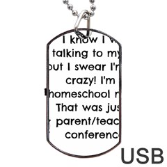 Parentteacher Dog Tag Usb Flash (two Sides)