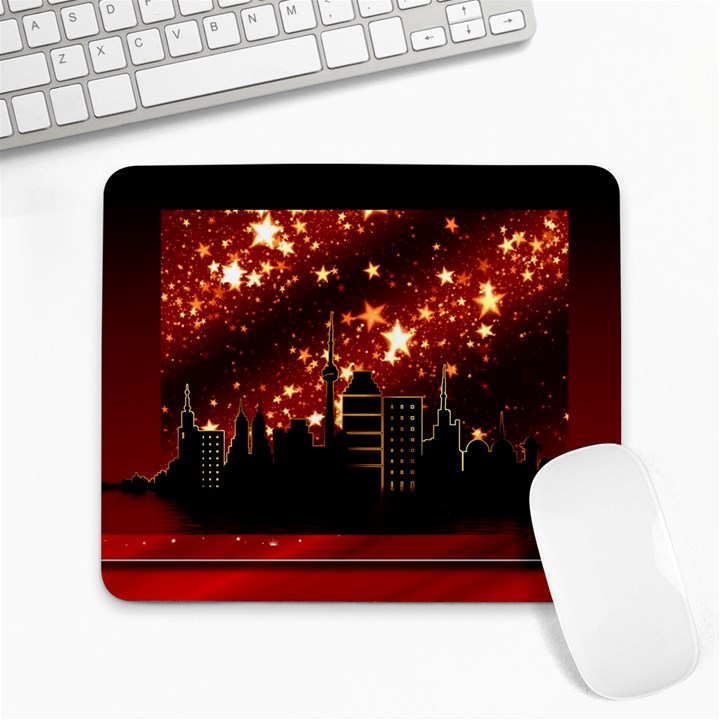 City Silhouette Christmas Star Large Mousepads