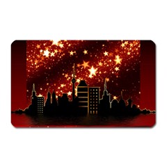 City Silhouette Christmas Star Magnet (rectangular) by Nexatart