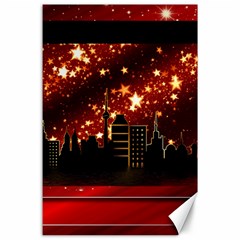 City Silhouette Christmas Star Canvas 24  X 36  by Nexatart