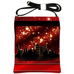 City Silhouette Christmas Star Shoulder Sling Bags by Nexatart