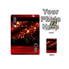 City Silhouette Christmas Star Playing Cards 54 (mini)  by Nexatart