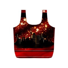 City Silhouette Christmas Star Full Print Recycle Bags (s)  by Nexatart