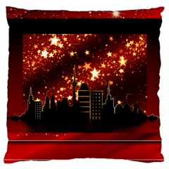 City Silhouette Christmas Star Standard Flano Cushion Case (two Sides) by Nexatart