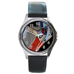 Classic Car Design Vintage Restored Round Metal Watch by Nexatart