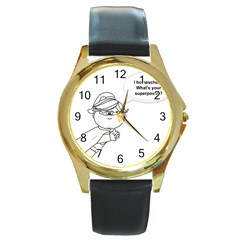 Super Round Gold Metal Watch by athenastemple