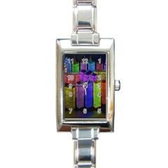 City Metropolis Sea Of Light Rectangle Italian Charm Watch