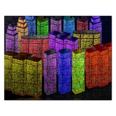 City Metropolis Sea Of Light Rectangular Jigsaw Puzzl by Nexatart