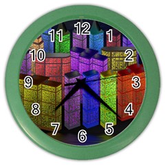 City Metropolis Sea Of Light Color Wall Clocks by Nexatart