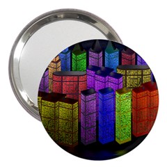 City Metropolis Sea Of Light 3  Handbag Mirrors by Nexatart