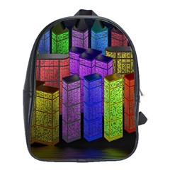 City Metropolis Sea Of Light School Bags (xl)  by Nexatart