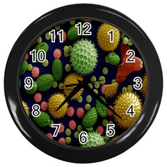 Colorized Pollen Macro View Wall Clocks (black) by Nexatart